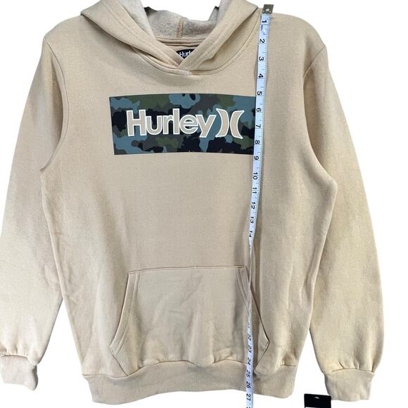 Hurley Hoodie Sweatshirt Youth XL Tan Kangaroo Pocket Camo Logo Surf Skater NEW - Picture 7 of 13